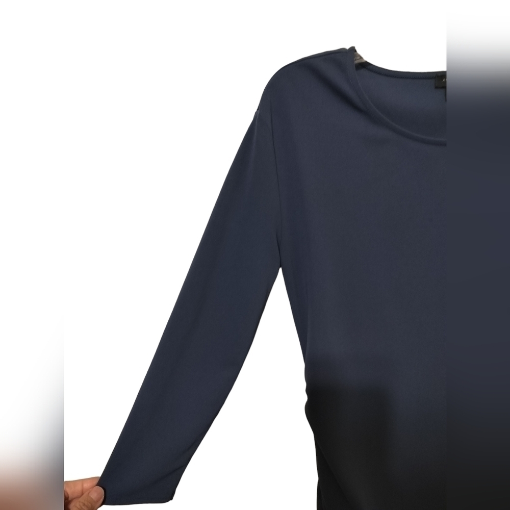 1800) Ann Taylor Factory Slate Blue Side Ruched Top Sizer Small - Picture 3 of 7